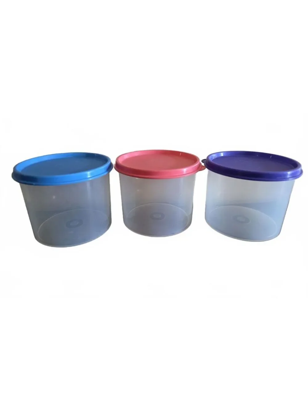 Vintage Tupperware Mini Canisters 2 Cup 20oz Set of 3 Clear